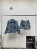 Dior Cannage Denim Jacket and Skirt Set
