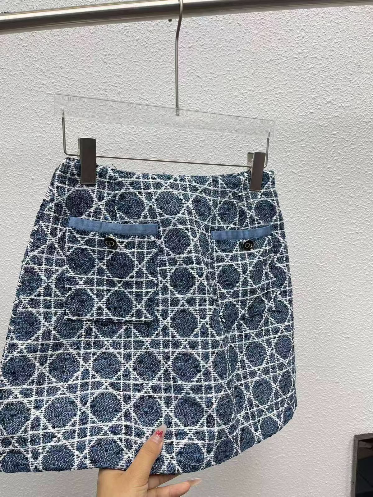 Dior Cannage Denim Jacket and Skirt Set