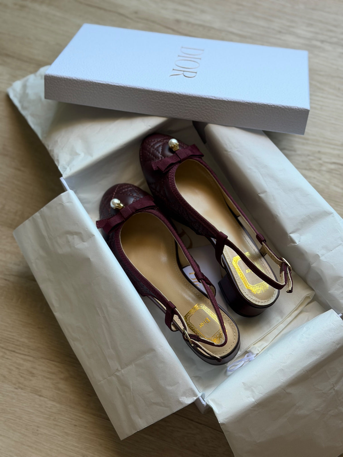 Christian Dior Cannage Bow Slingback Flats