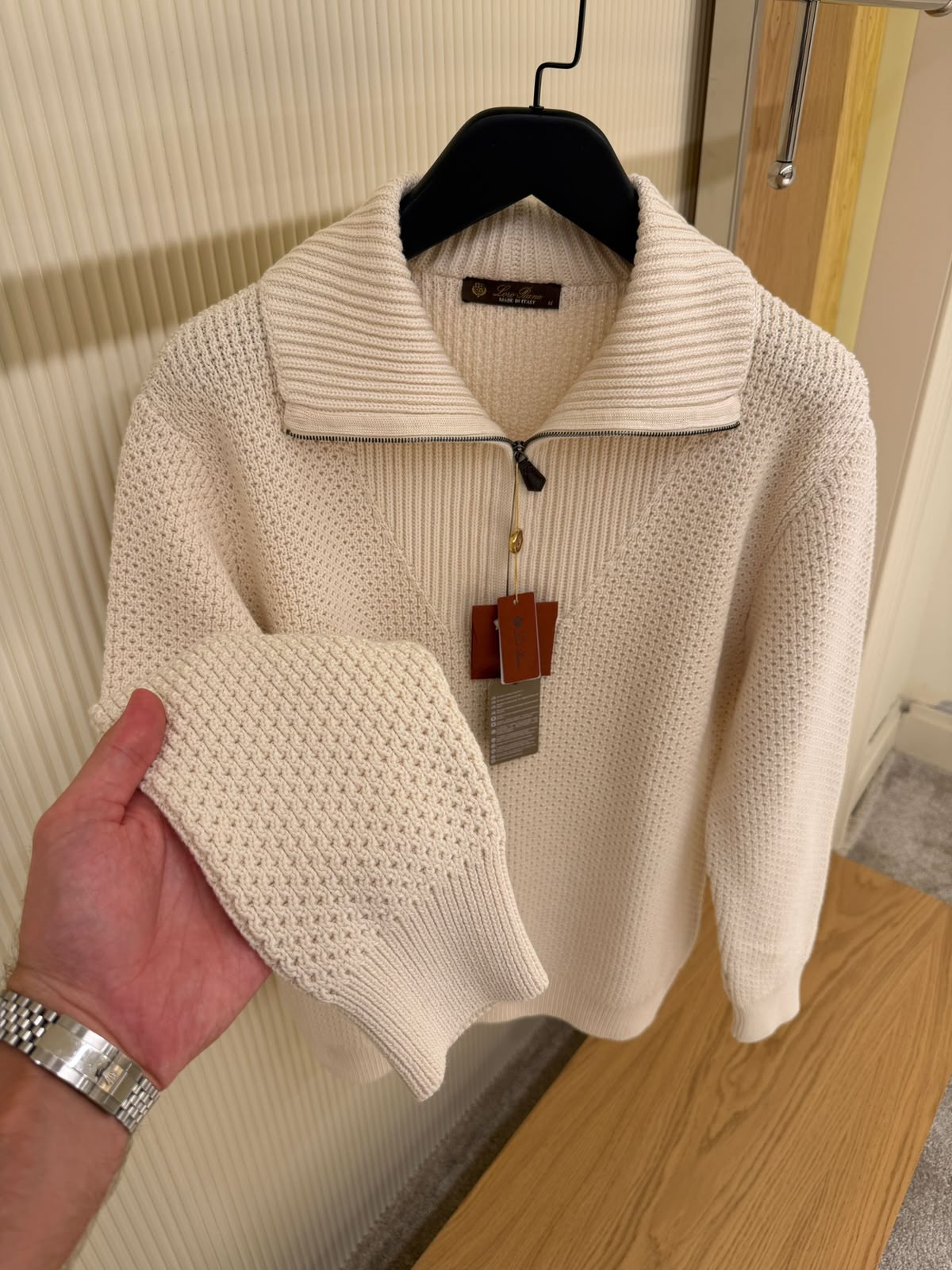 Loro Piana Zip-Up Collared Cashmere Sweater