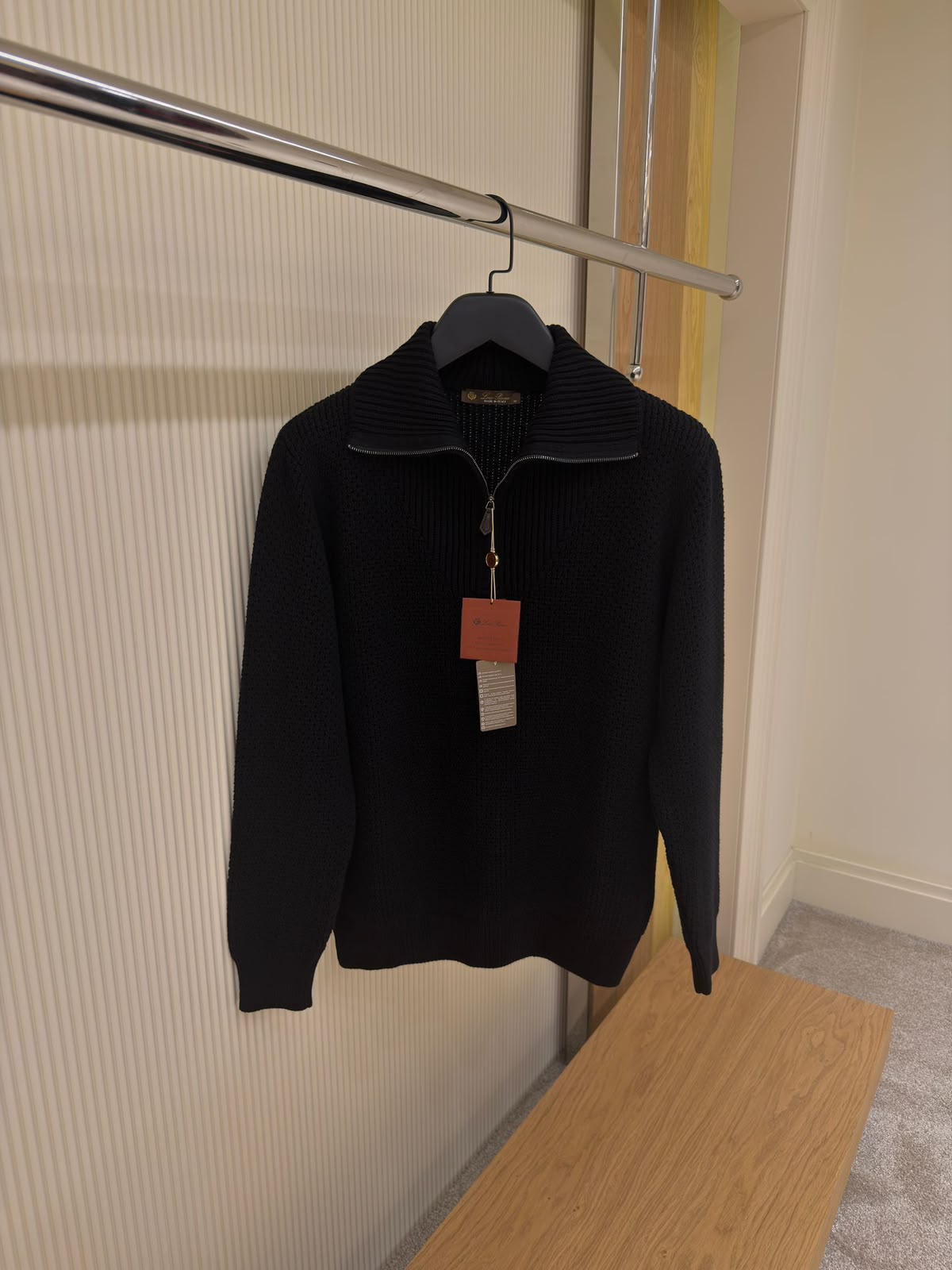 Loro Piana Zip-Up Collared Cashmere Sweater