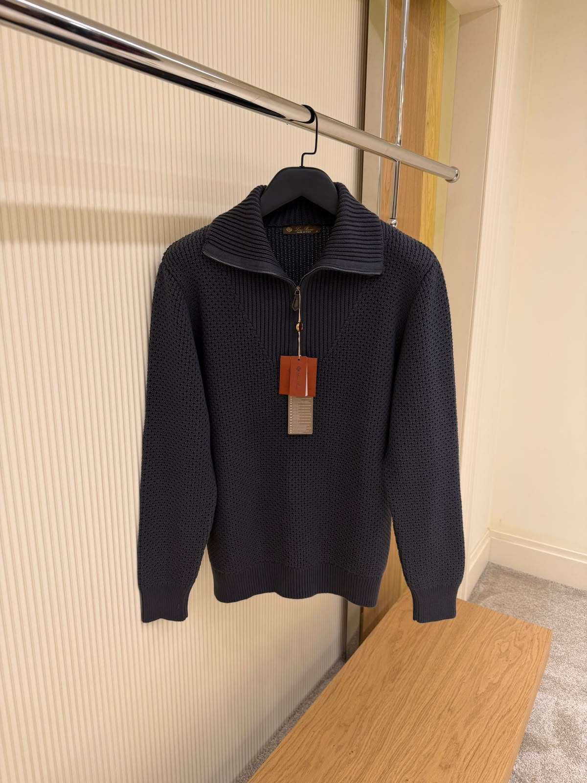 Loro Piana Zip-Up Collared Cashmere Sweater