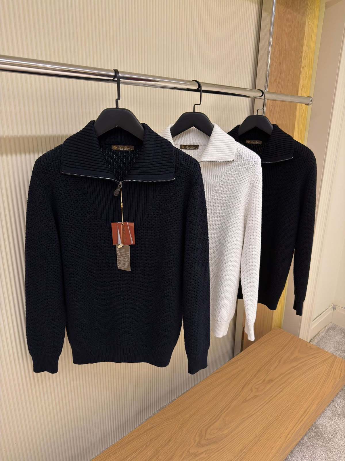 Loro Piana Zip-Up Collared Cashmere Sweater