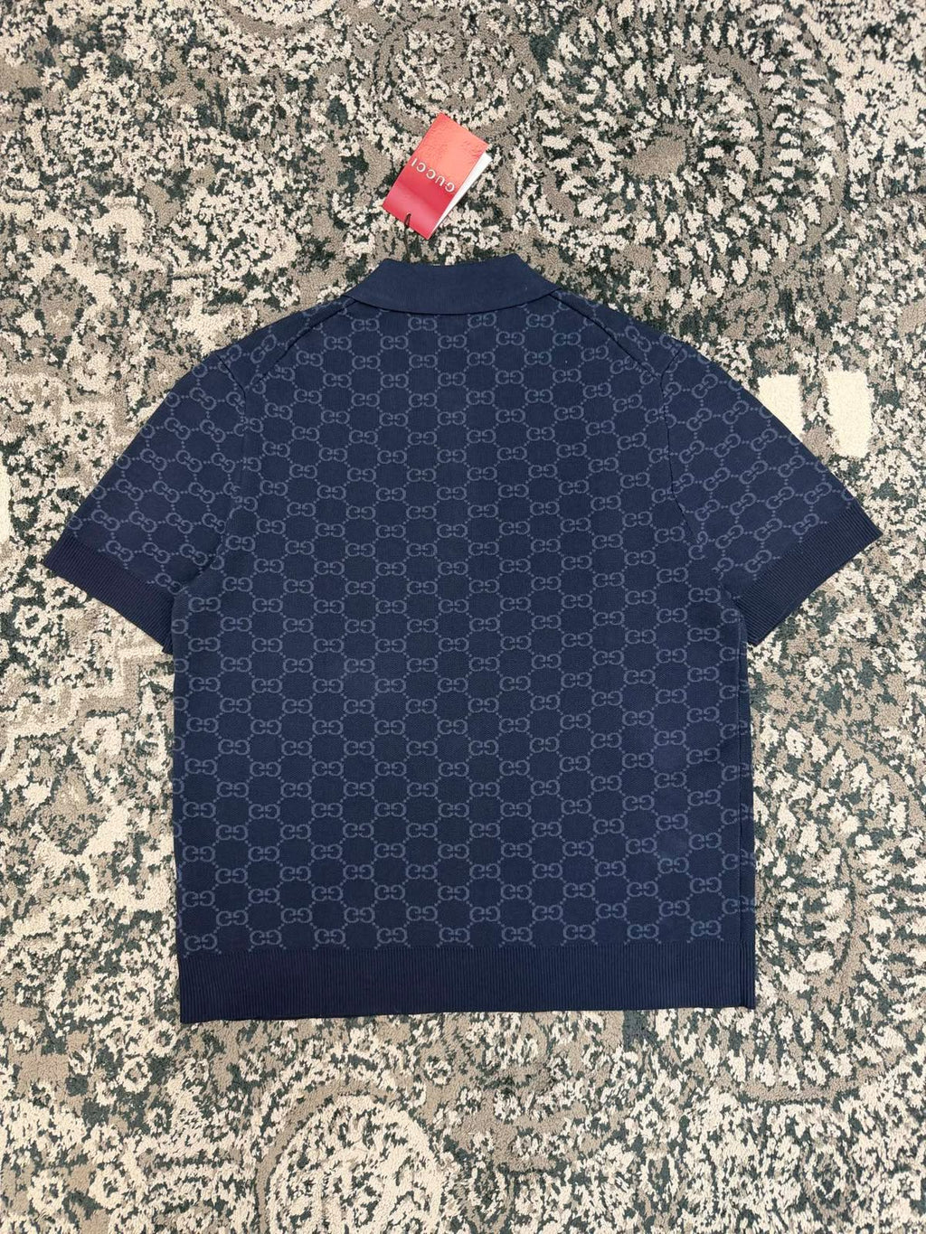 Gucci GG Jacquard Knit Polo Shirt