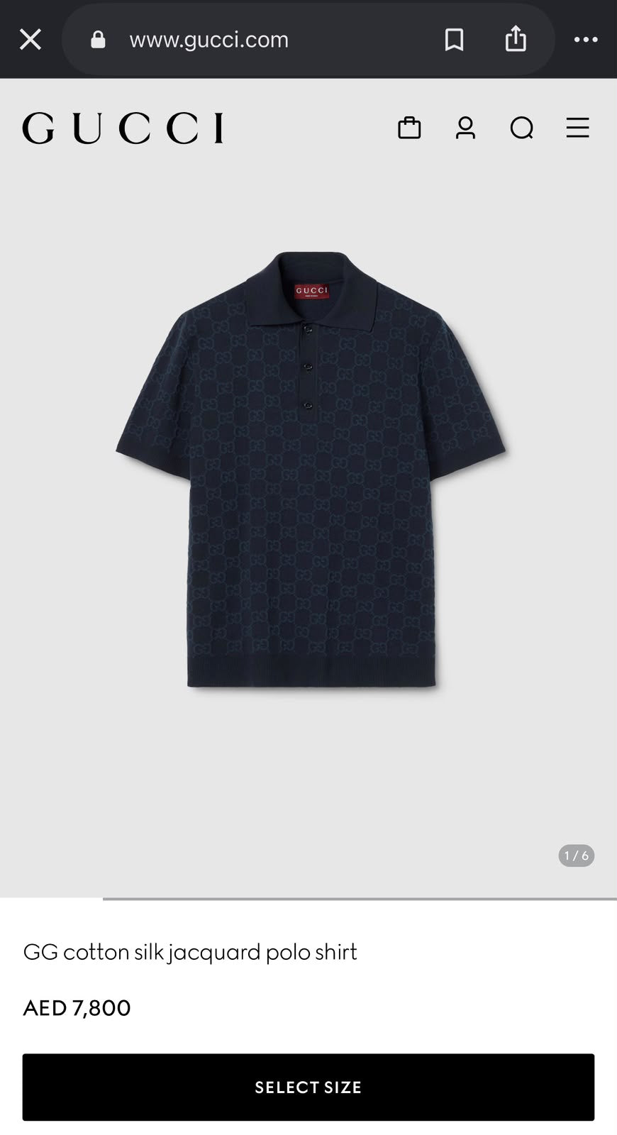 Gucci GG Jacquard Knit Polo Shirt