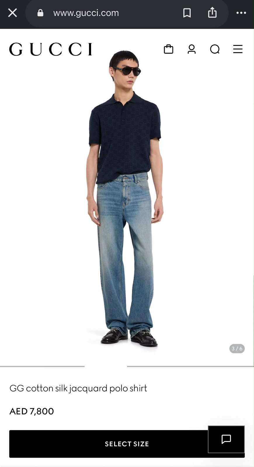 Gucci GG Jacquard Knit Polo Shirt