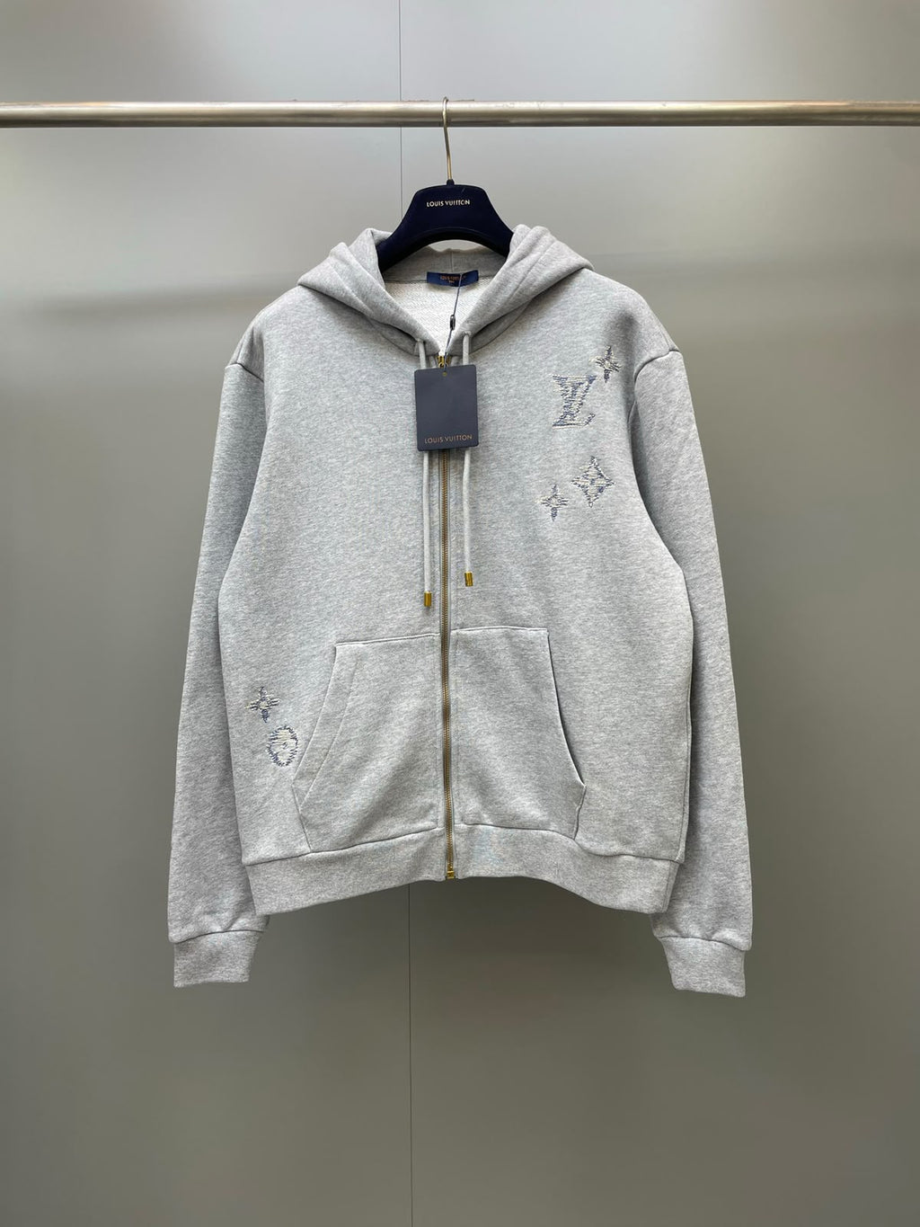 Louis Vuitton Monogram Embroidered Zip-Up Hoodie