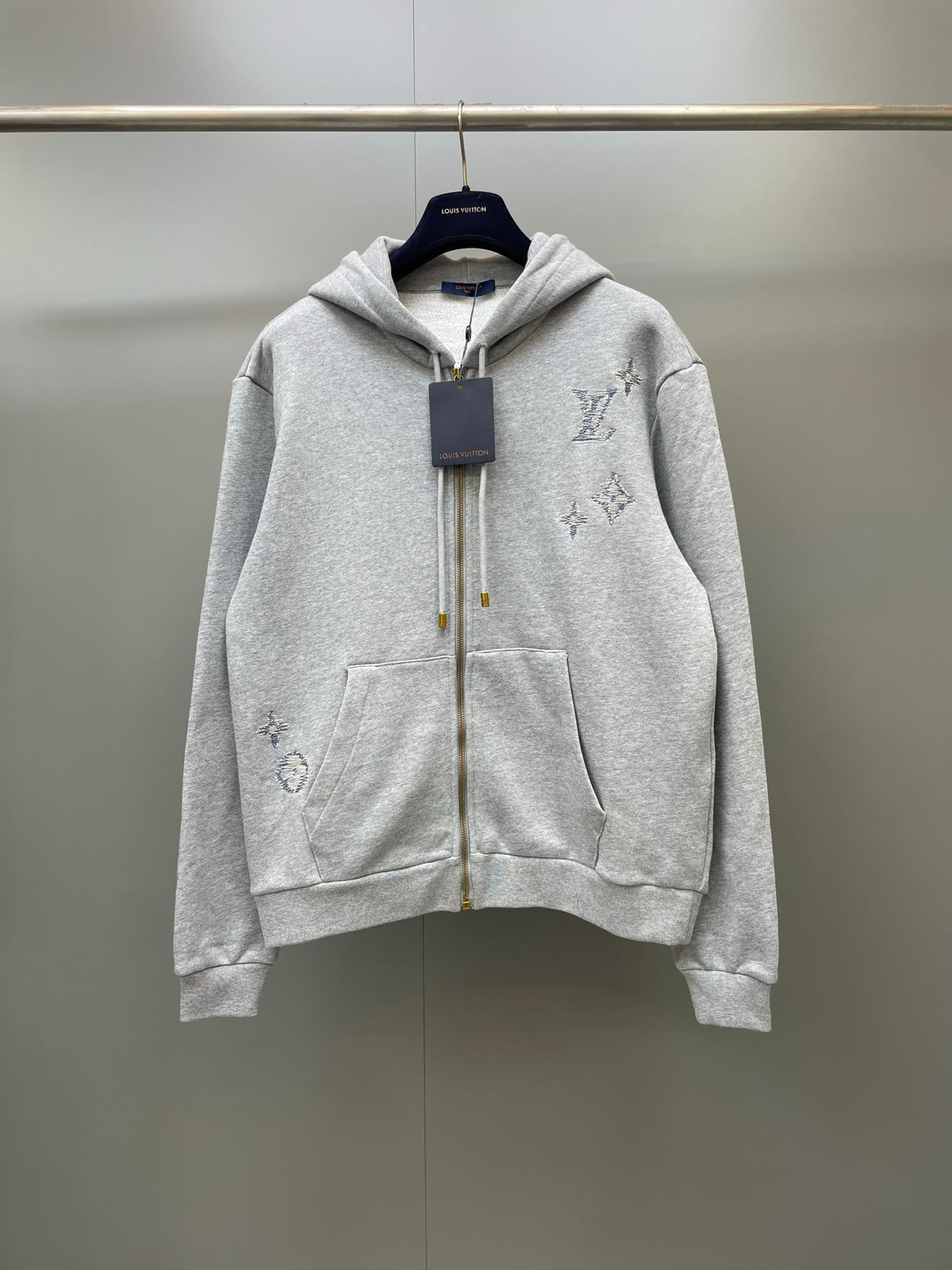Louis Vuitton Monogram Embroidered Zip-Up Hoodie