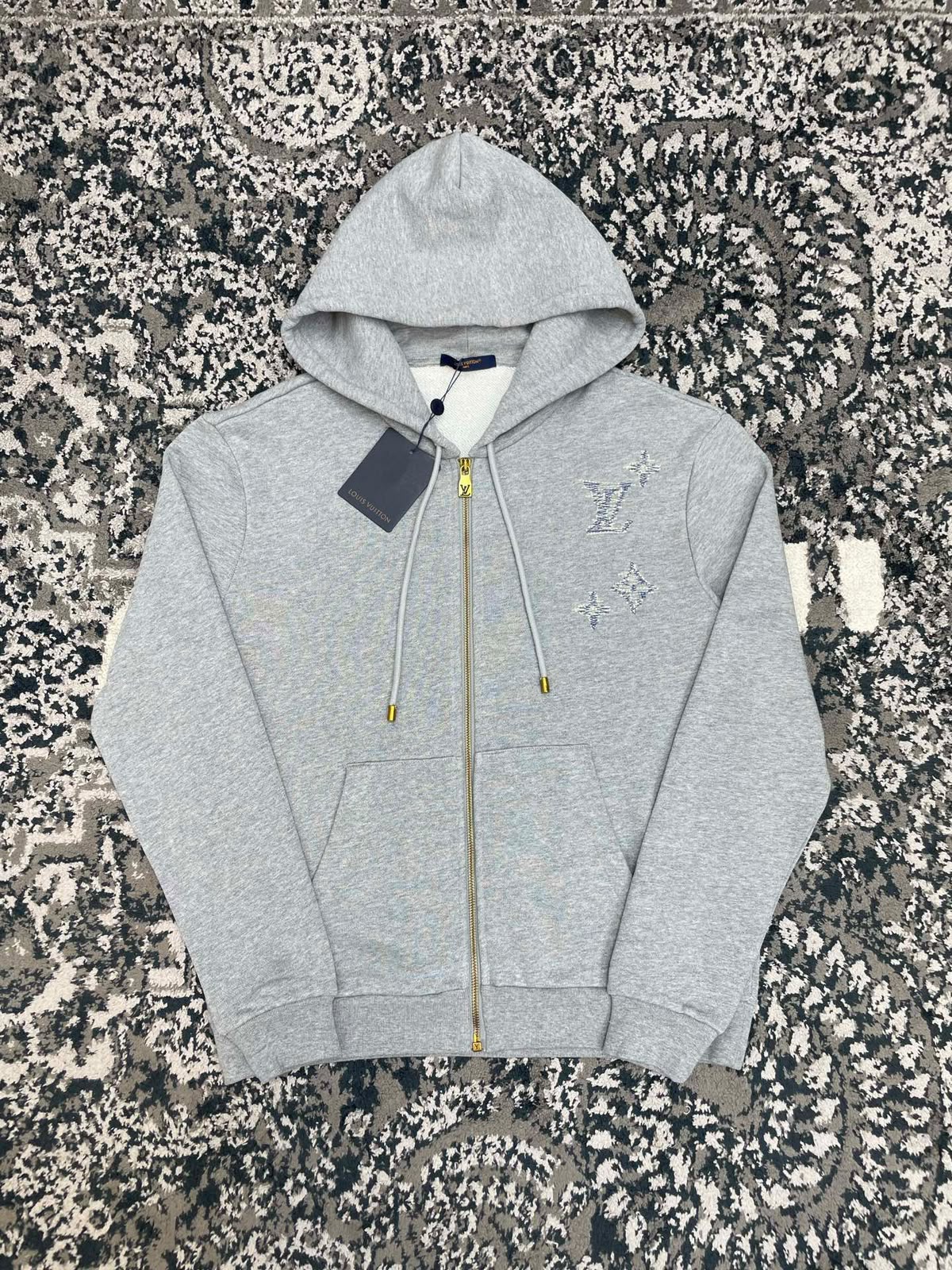 Louis Vuitton Monogram Embroidered Zip-Up Hoodie