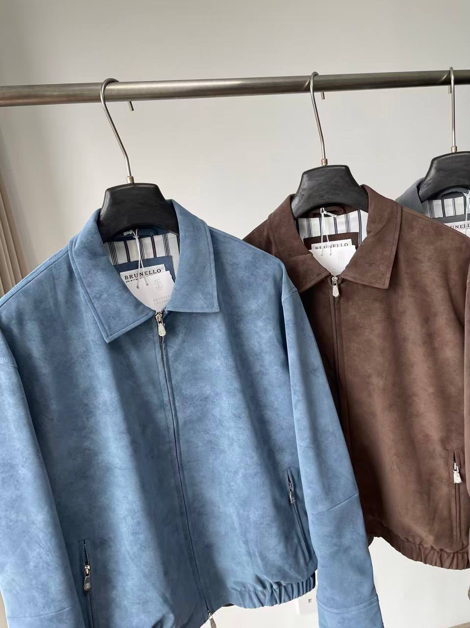 Brunello Cucinelli Suede Zip-Up Jacket