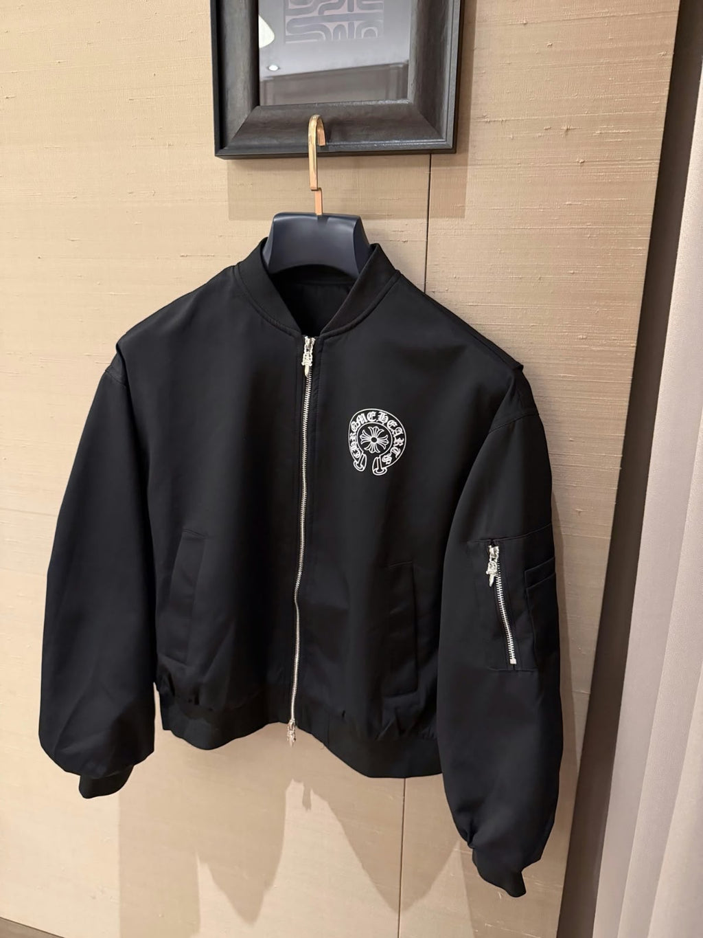 Chrome Hearts Silver Dagger Hardware Bomber Jacket