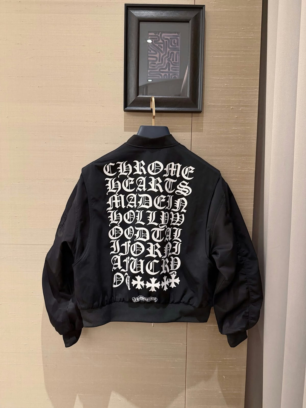 Chrome Hearts Silver Dagger Hardware Bomber Jacket
