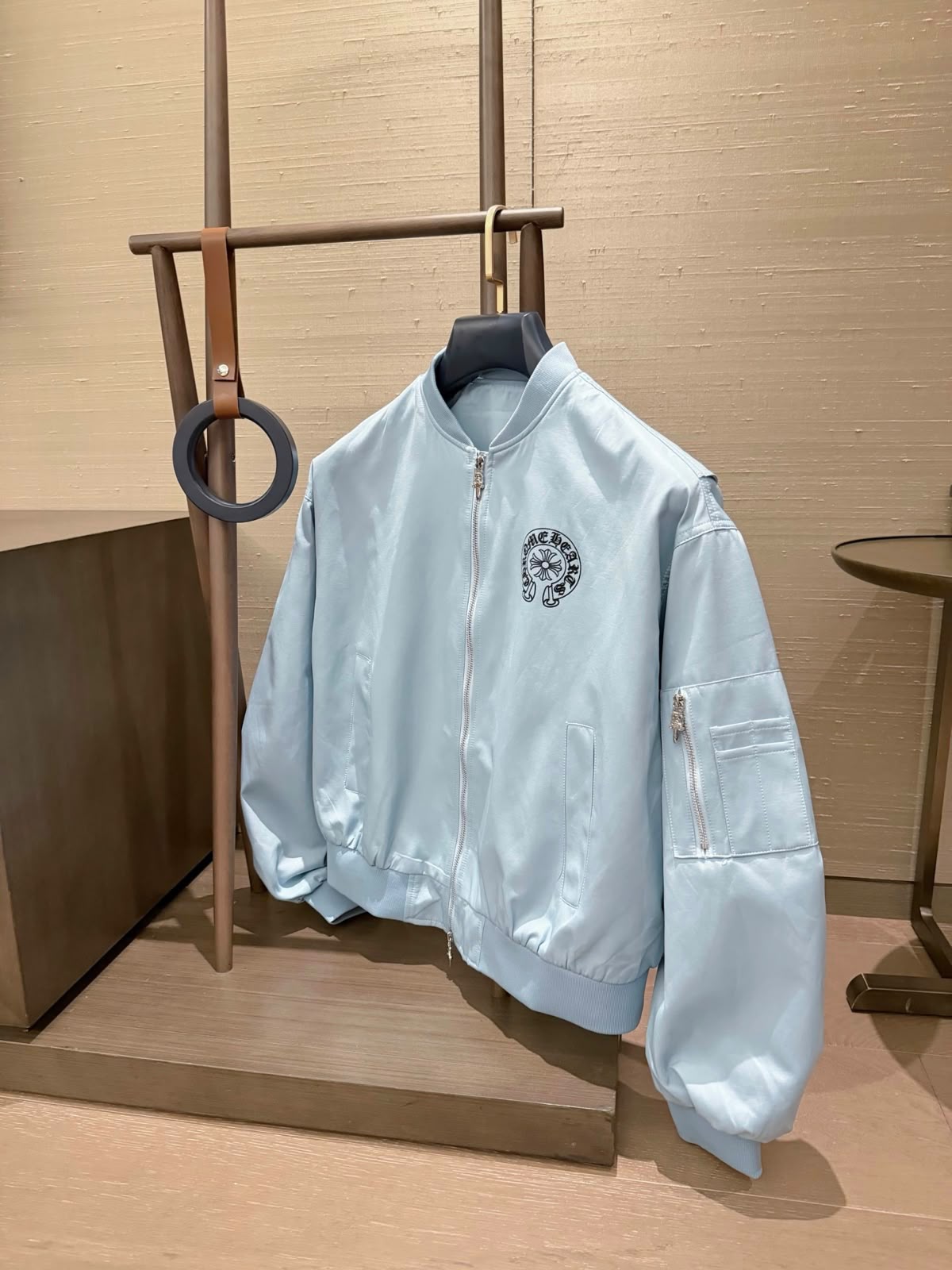 Chrome Hearts Silver Dagger Hardware Bomber Jacket