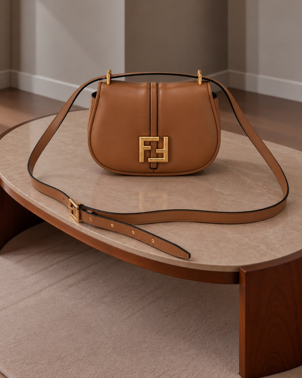 Fendi FFi Leather Shoulder Bag