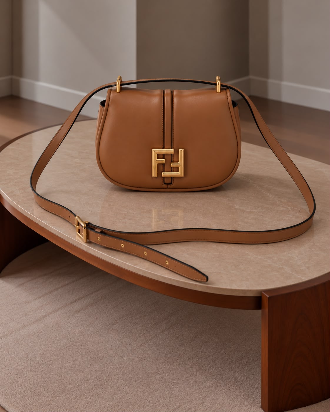 Fendi FFi Leather Shoulder Bag