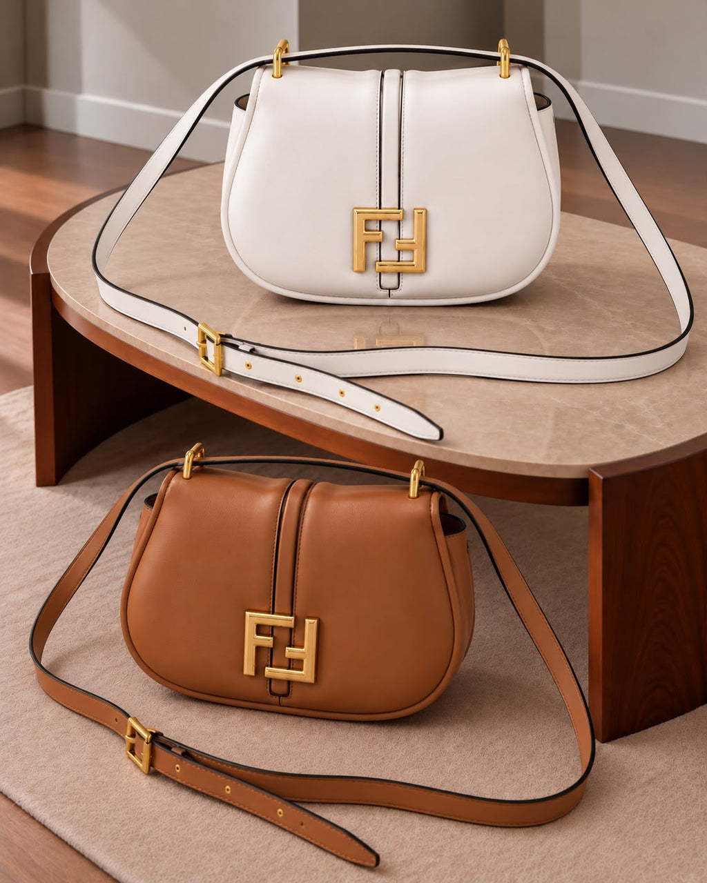 Fendi FFi Leather Shoulder Bag