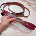 Gucci Marmont Leather Belt with Double G Buckle