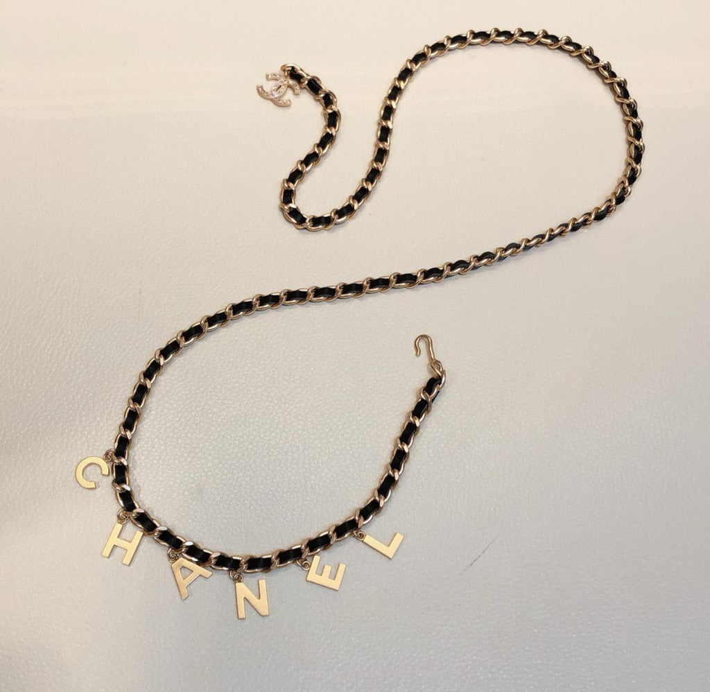 Chanel Multi-Strand Interwoven Chain and Leather Belt with CC