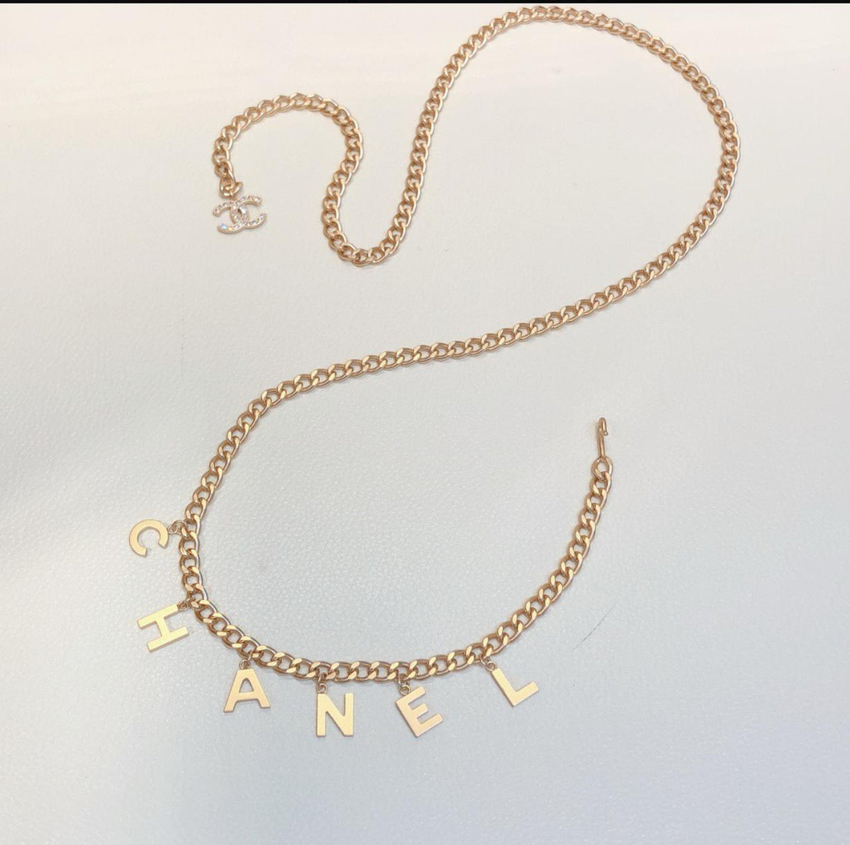 Chanel Multi-Strand Interwoven Chain and Leather Belt with CC