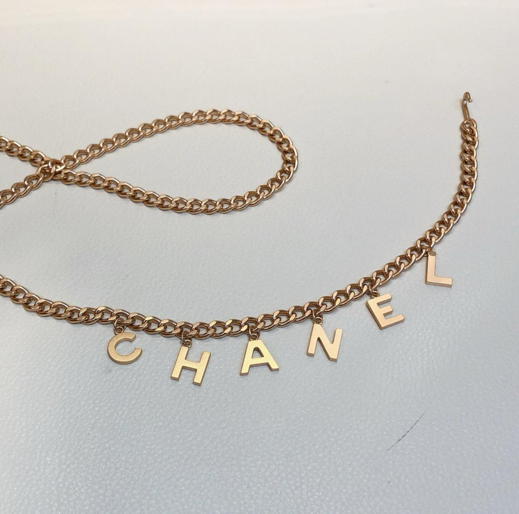 Chanel Multi-Strand Interwoven Chain and Leather Belt with CC