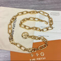 Louis Vuitton Chain Belt with LV Initials and Monogram Flower Charms