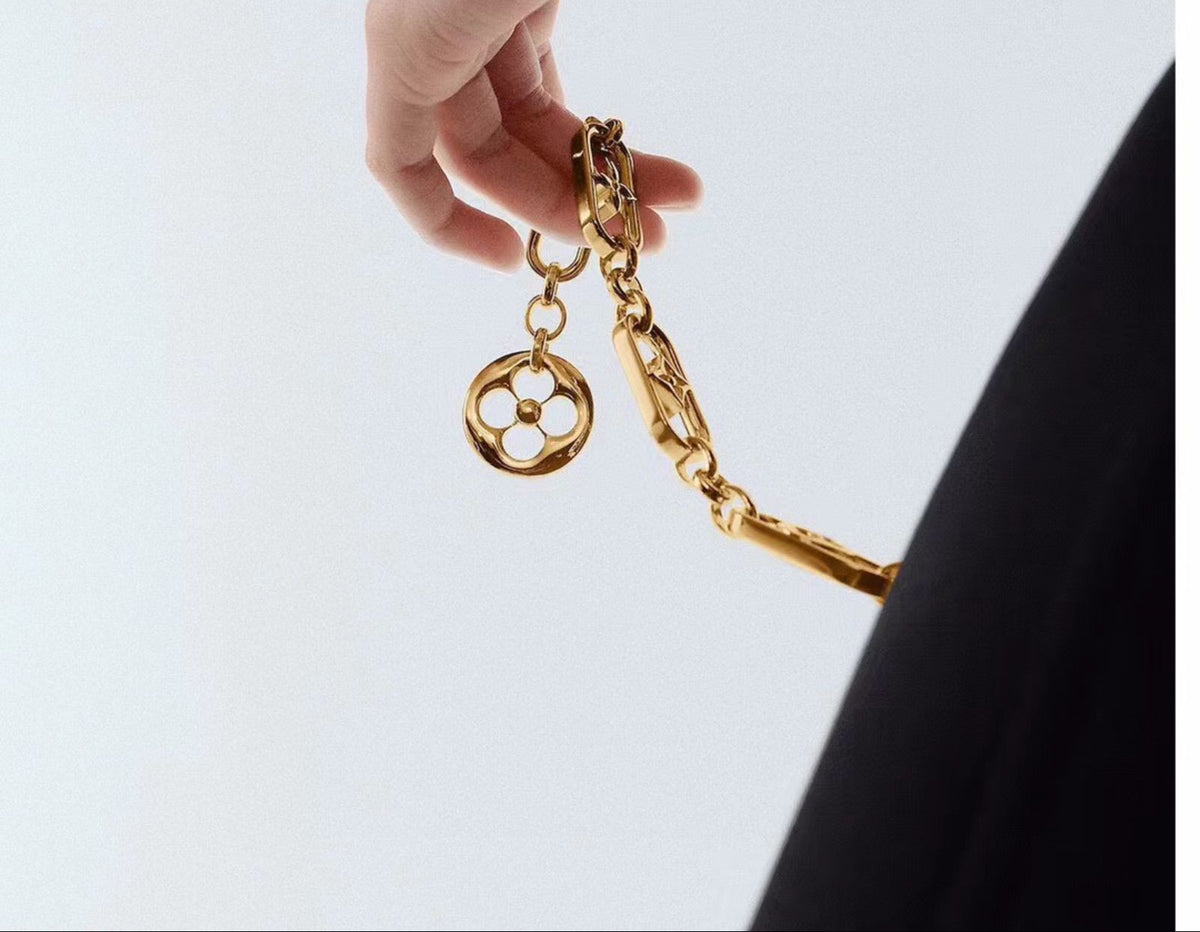 Louis Vuitton Chain Belt with LV Initials and Monogram Flower Charms