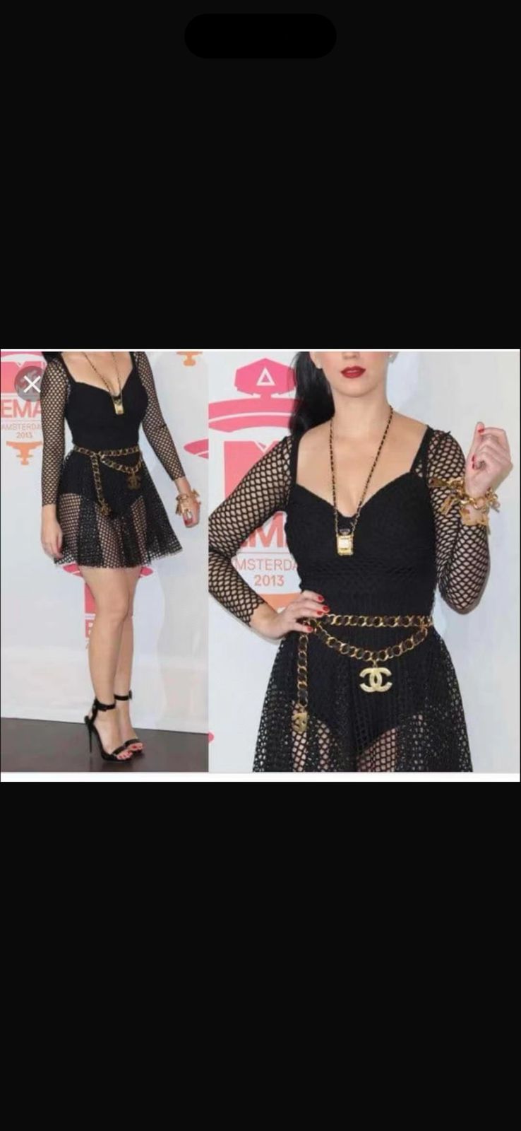 Chanel Chain and Leather Interwoven Belt with CC Buckle