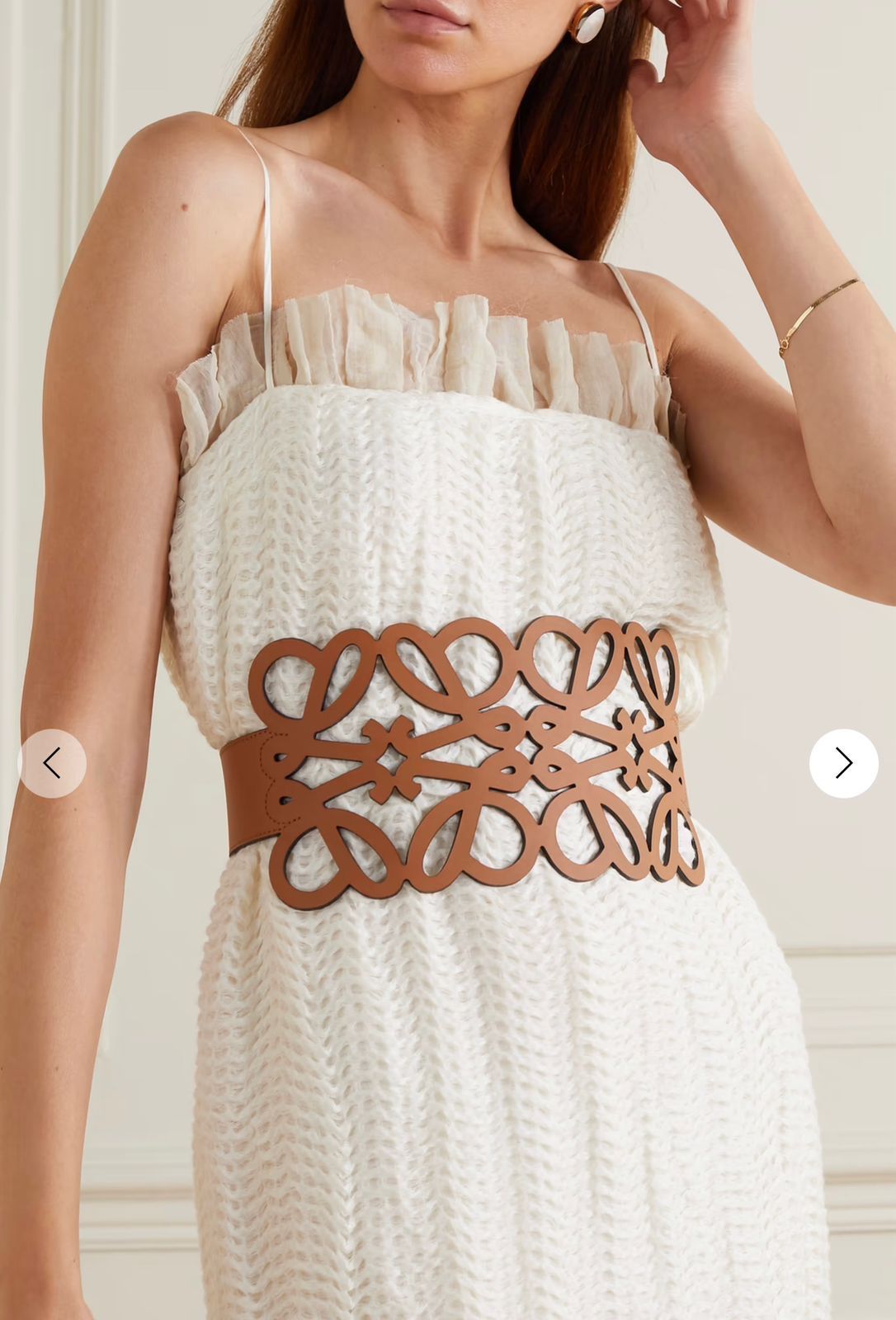 Loewe Anagram Cut-Out Wide Leather Belt