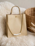 Chanel Leather Vertical Tote Bag with Chain Strap