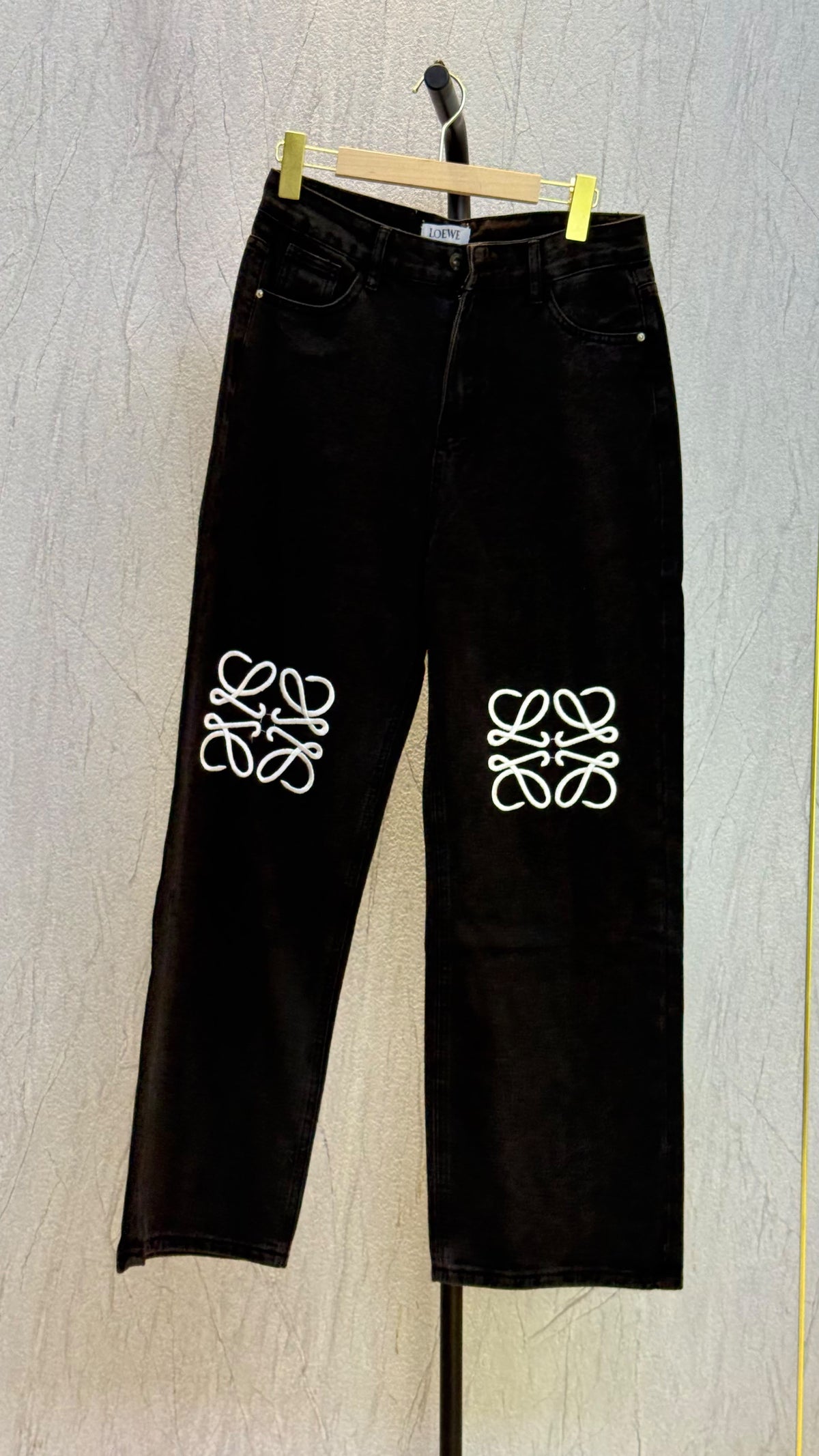 Loewe Anagram Embroidered Wide-Leg Jeans