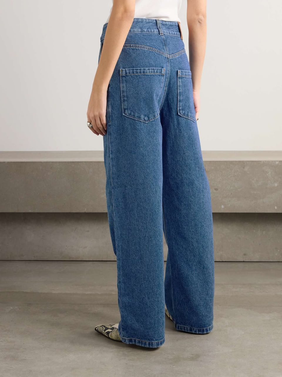 Loewe Anagram Embroidered Wide-Leg Jeans