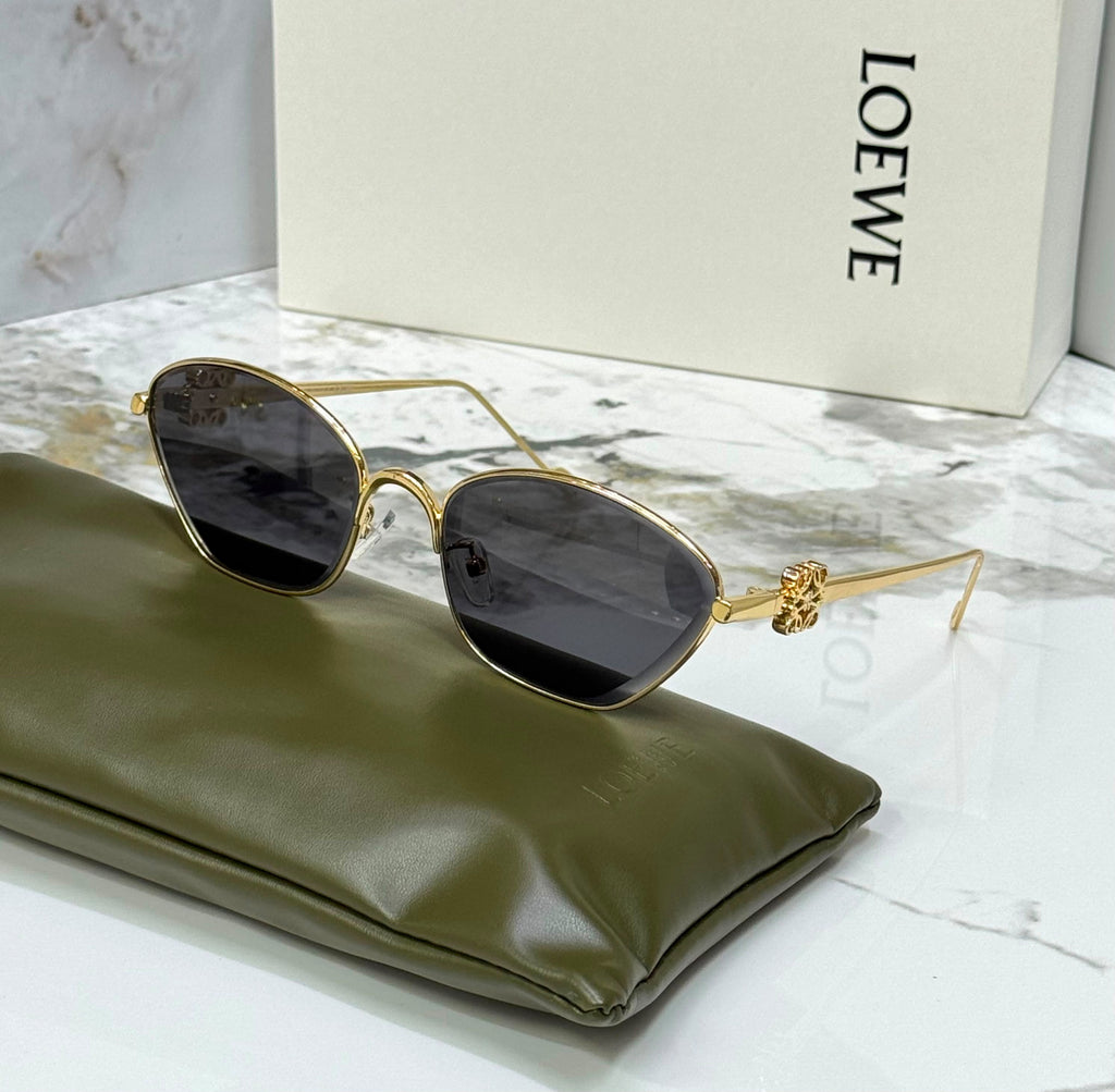 Loewe Anagram Geometric Metal Sunglasses