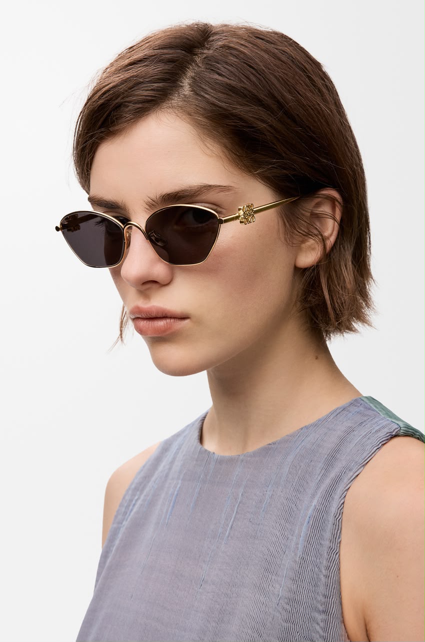 Loewe Anagram Geometric Metal Sunglasses