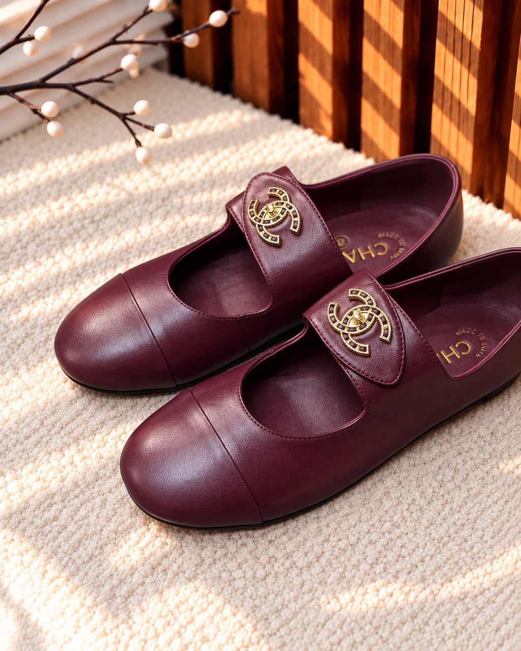 Chanel CC Logo Mary Jane Flats