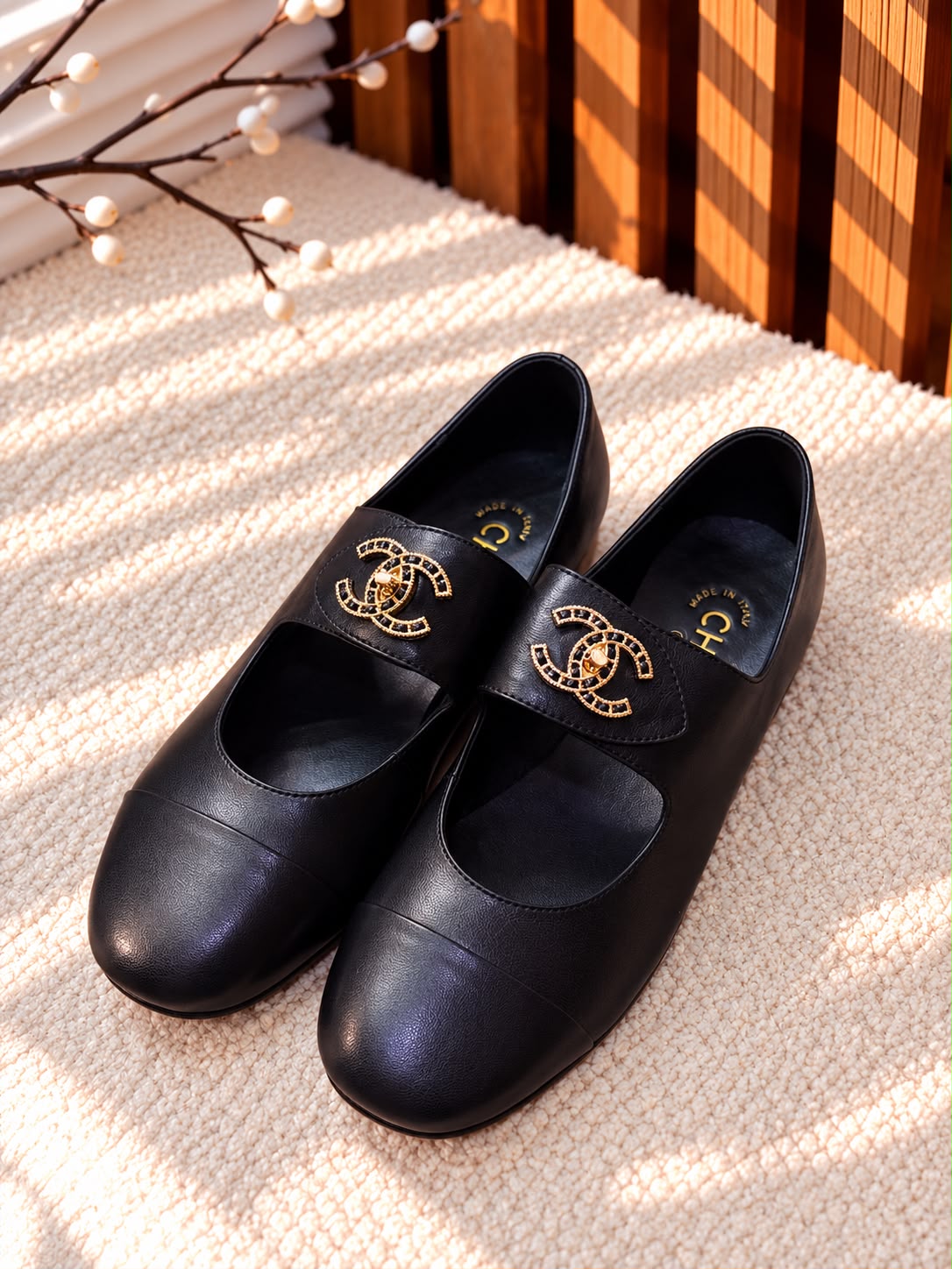 Chanel CC Logo Mary Jane Flats