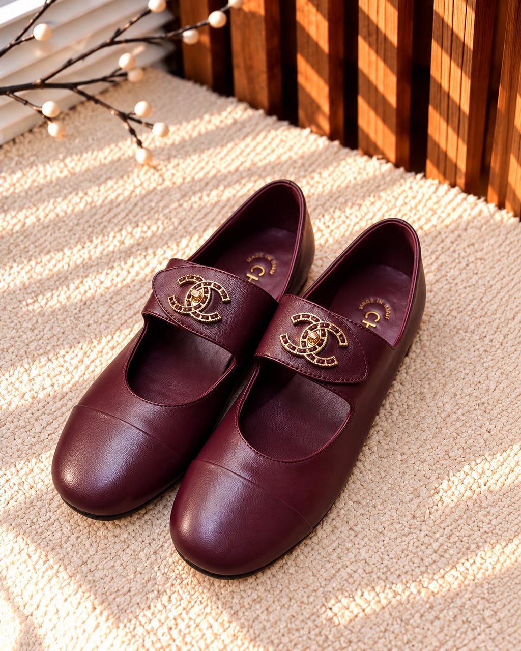 Chanel CC Logo Mary Jane Flats