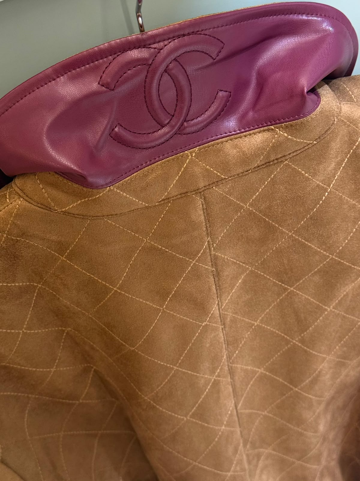 Chanel Quilted Suede Bomber Jacket