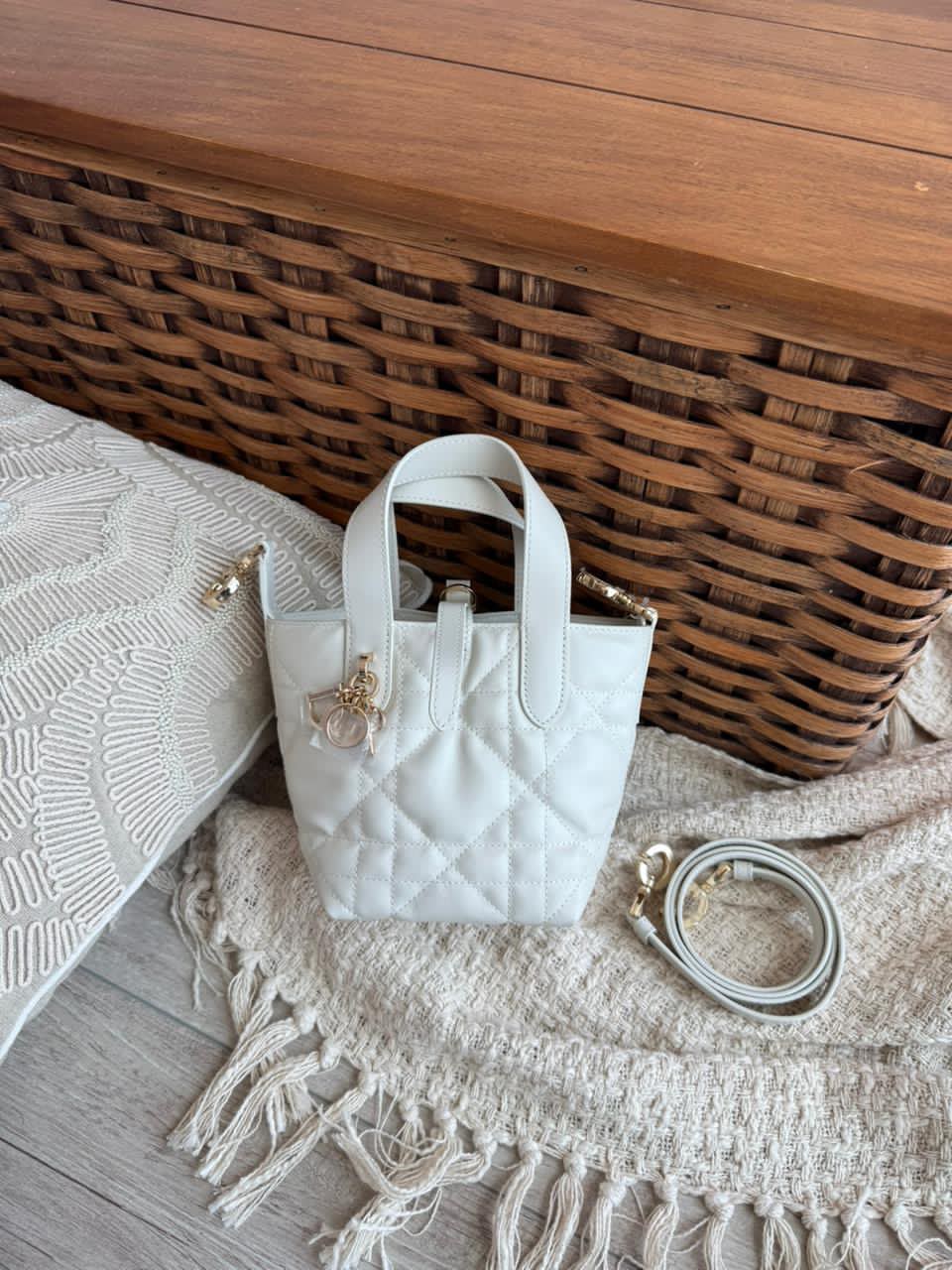 Christian Dior Cannage Quilted Mini Tote Bag