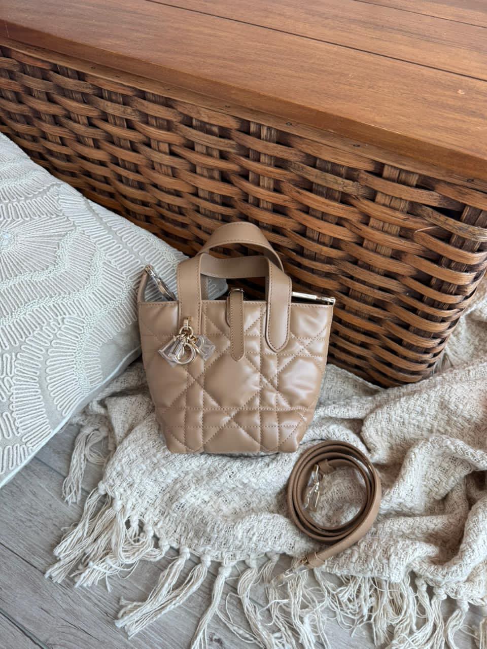 Christian Dior Cannage Quilted Mini Tote Bag