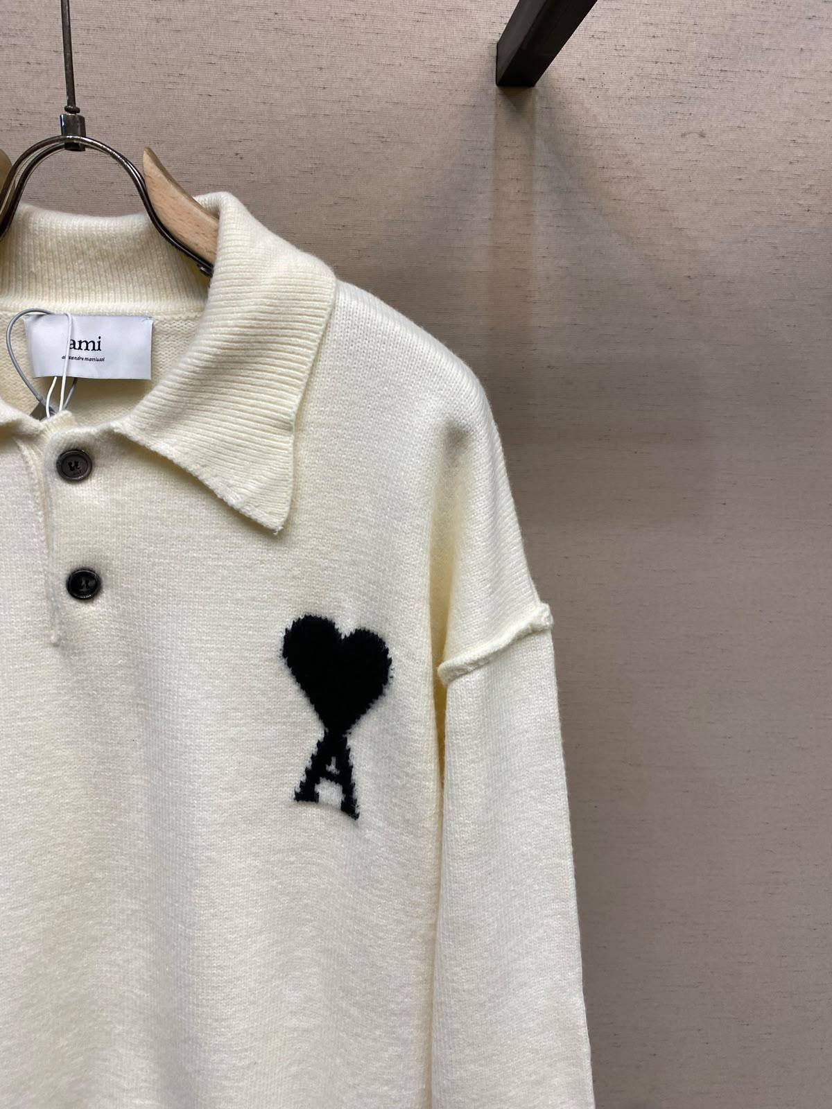 AMI Knit Polo Sweater