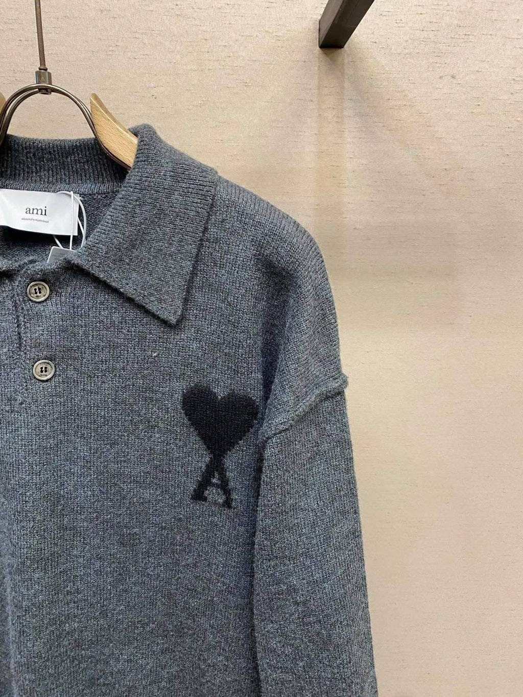 AMI Knit Polo Sweater