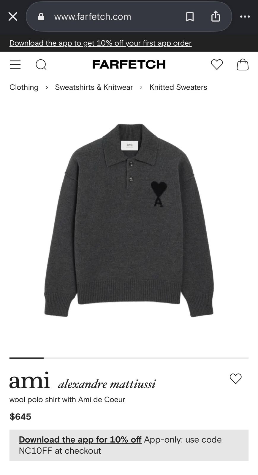 AMI Knit Polo Sweater