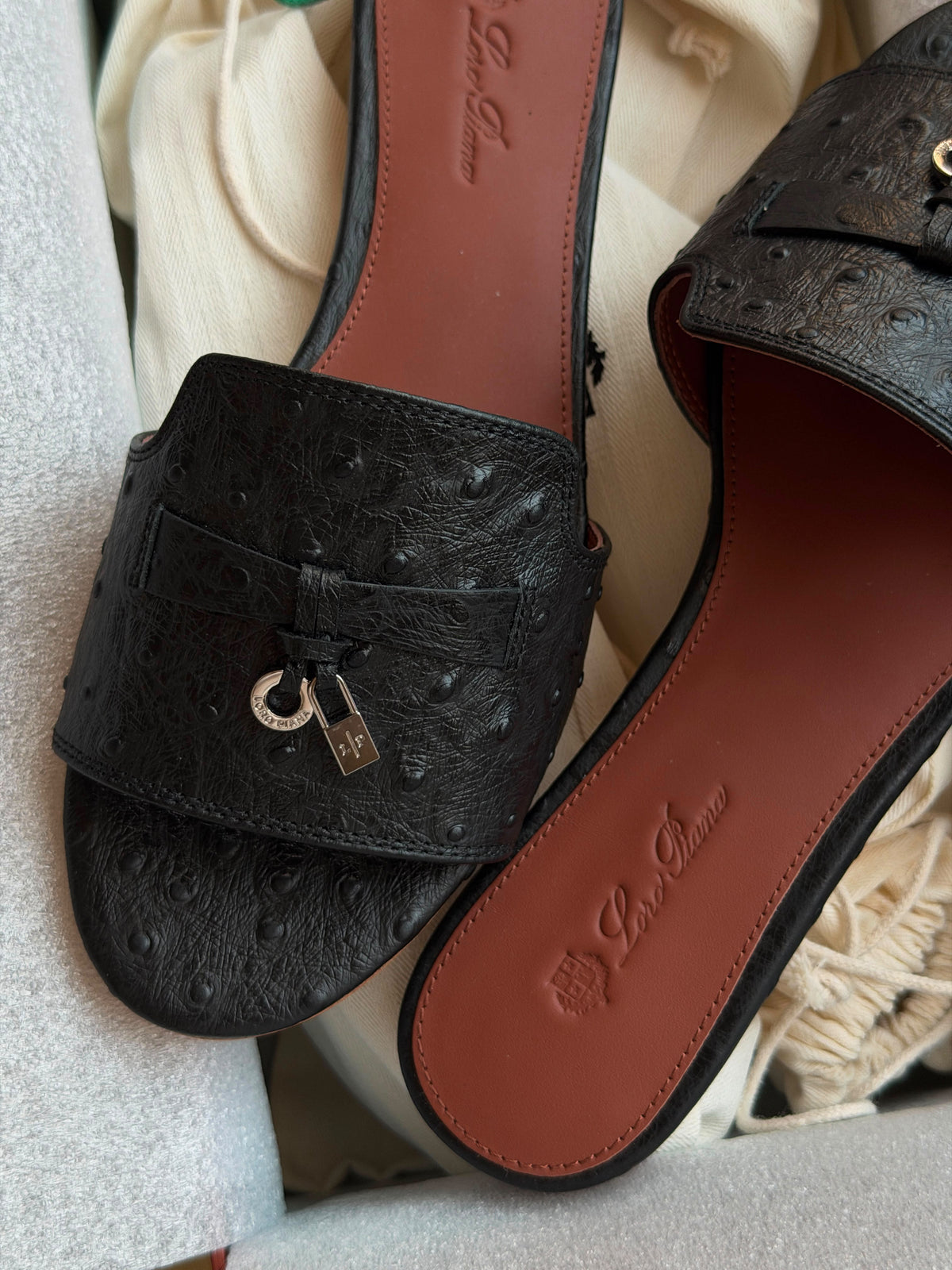 Loro Piana Leather Flat Slides
