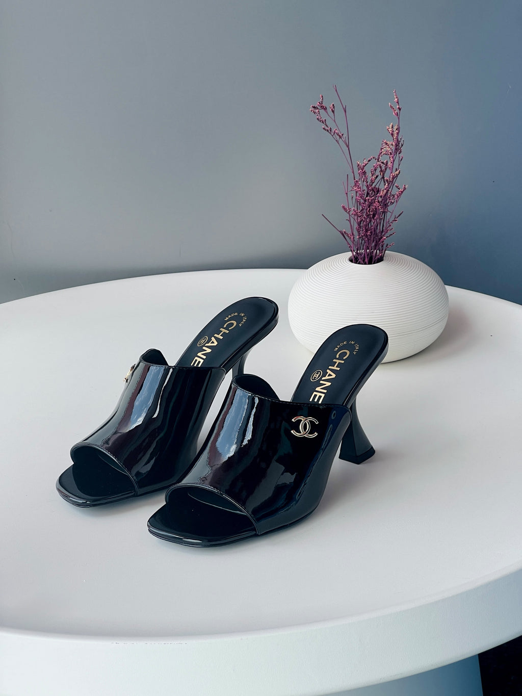 Chanel Luxury High Heel Mule Sandals