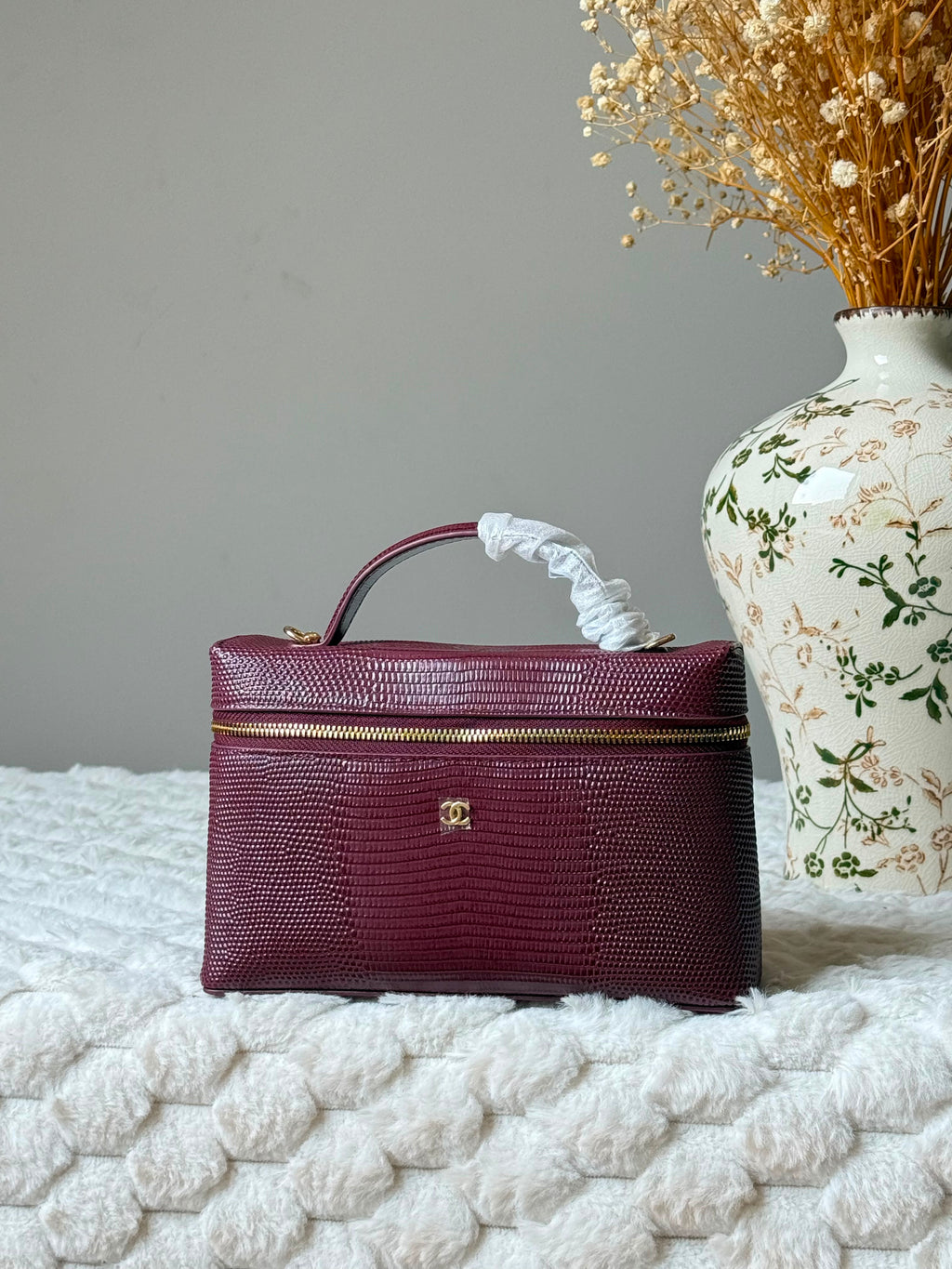 Chanel Lizard-Embossed Calfskin Top Handle Vanity Case