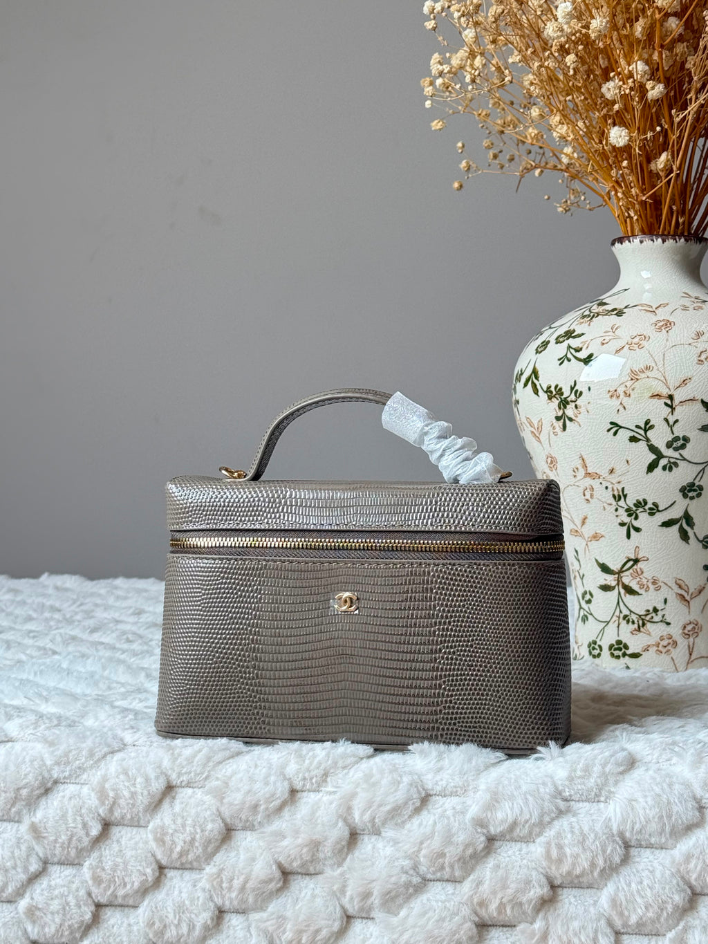 Chanel Lizard-Embossed Calfskin Top Handle Vanity Case