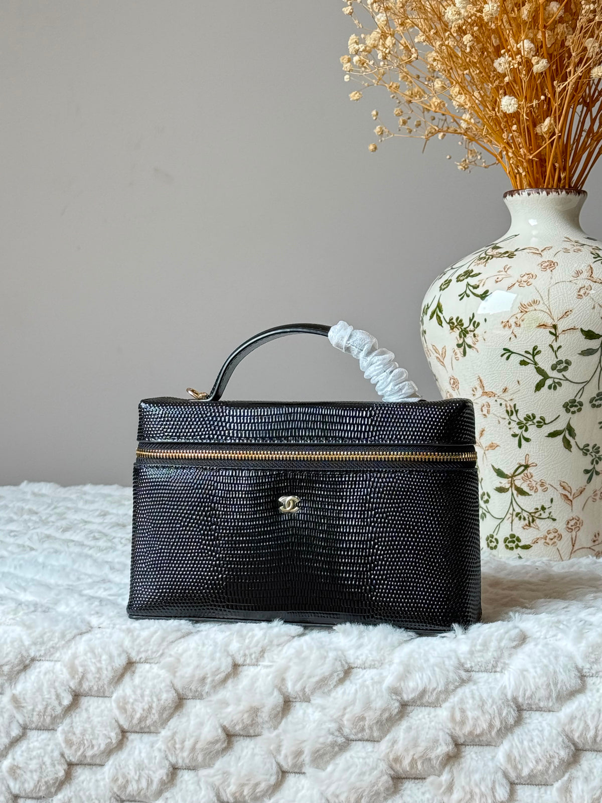 Chanel Lizard-Embossed Calfskin Top Handle Vanity Case
