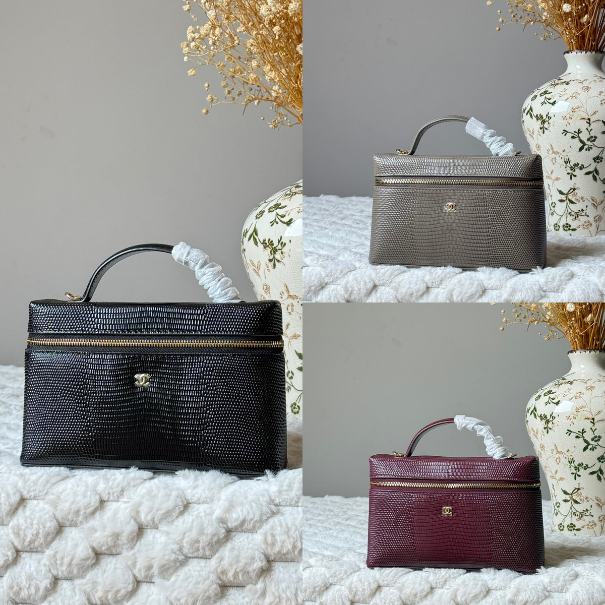 Chanel Lizard-Embossed Calfskin Top Handle Vanity Case