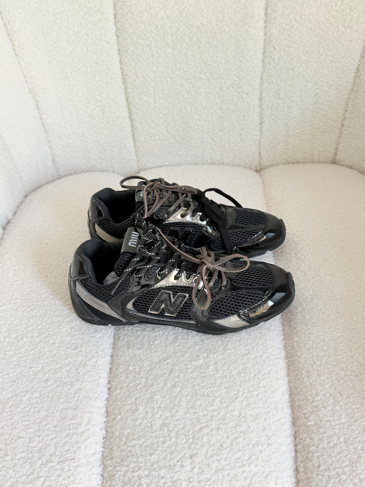 New Balance x Miu Miu 530 SL Distressed Sneakers