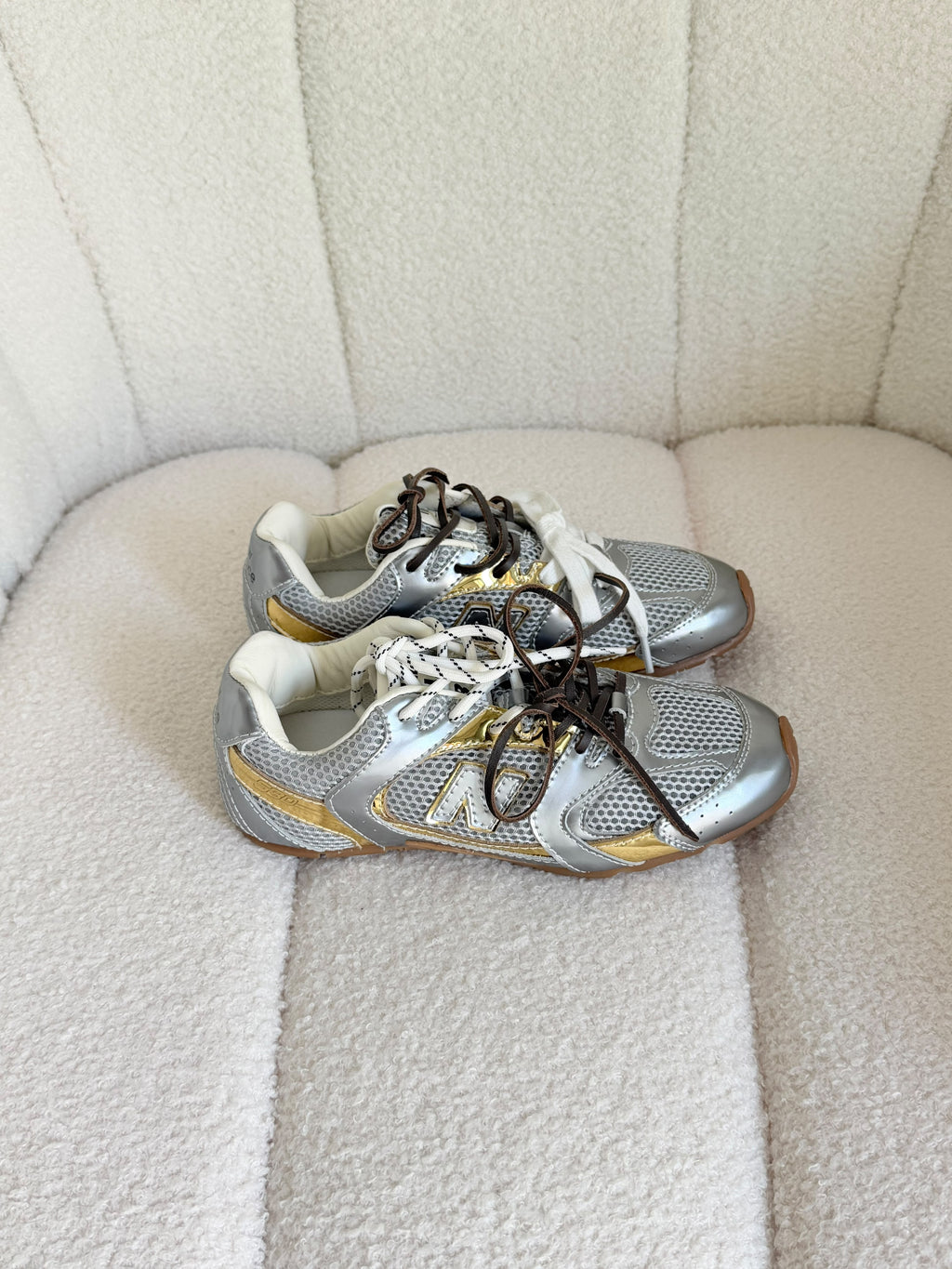 New Balance x Miu Miu 530 SL Distressed Sneakers